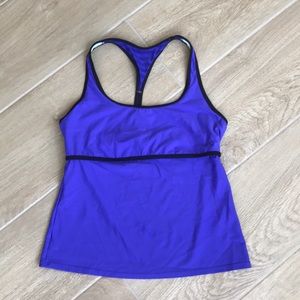 Nike Blue Tankini Top Racing Back Swim or Workout Size 14